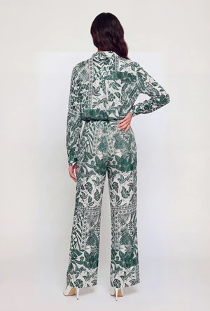 Floral Printed Pattern High Waisted Straight Leg Pants | Rainbow Shops