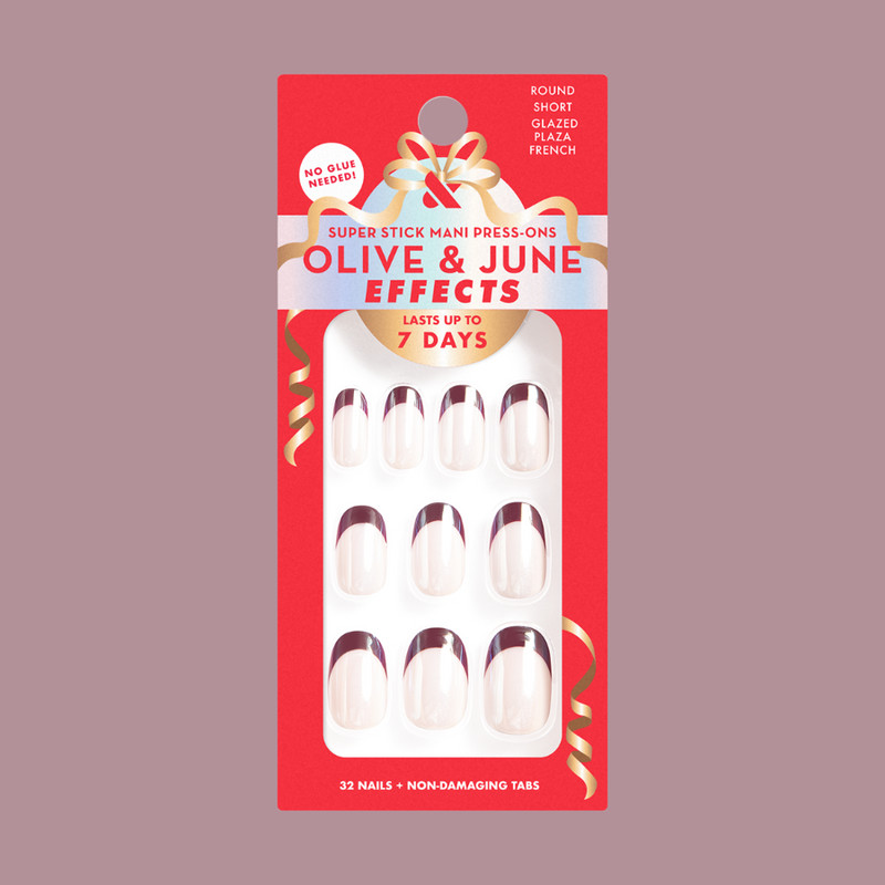 Glazed Plaza French - Tab Press-On | Short | Round | Olive & June