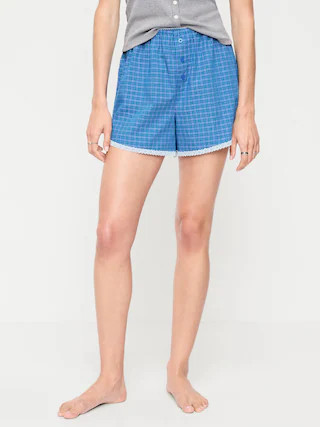 Classic Poplin Boxer Pajama Shorts | Old Navy (US)