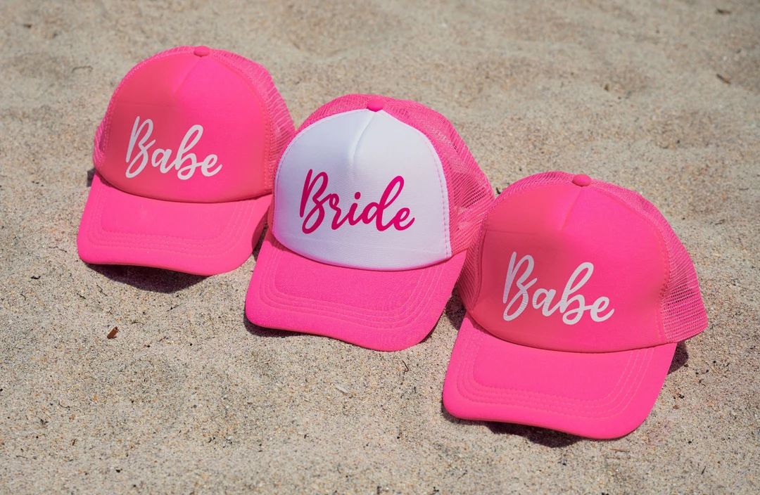 Matching Personalized Trucker Hats for Bridesmaids Maid of Honor Matron of Honor Caps Bride Babe ... | Etsy (US)