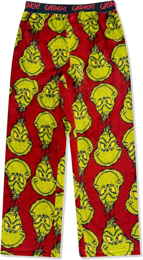 Dr. Seuss The Grinch Boys Fleece Pajama Pants - Soft Christmas PJ Pants for Boys Kids Sleepwear Bottoms - Official License | Amazon (US)