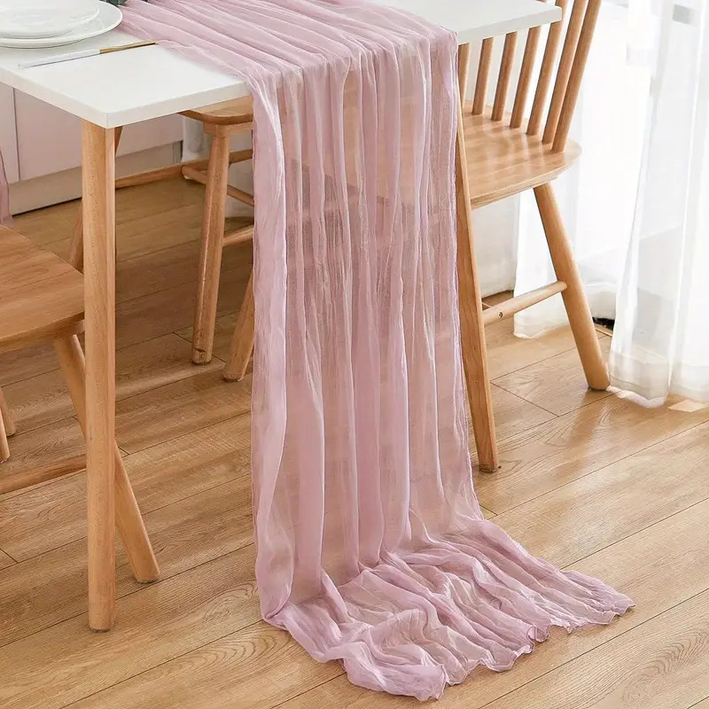 Polyester Table Runners Vintage Crinkle Cloth Gauze Table - Temu Canada | Temu Affiliate Program