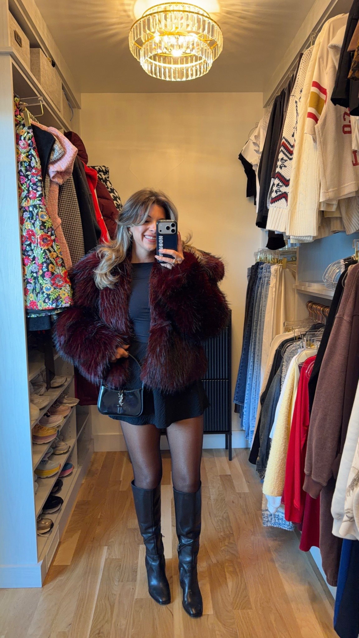 Abercrombie black mini skort paired won’t faux fur coat 

Wearing my usual smalls/2

Date night
Mini skort
Fur coats 
Boots
Winter party
Holiday event


#LTKFindsUnder100 #LTKU #LTKSeasonal