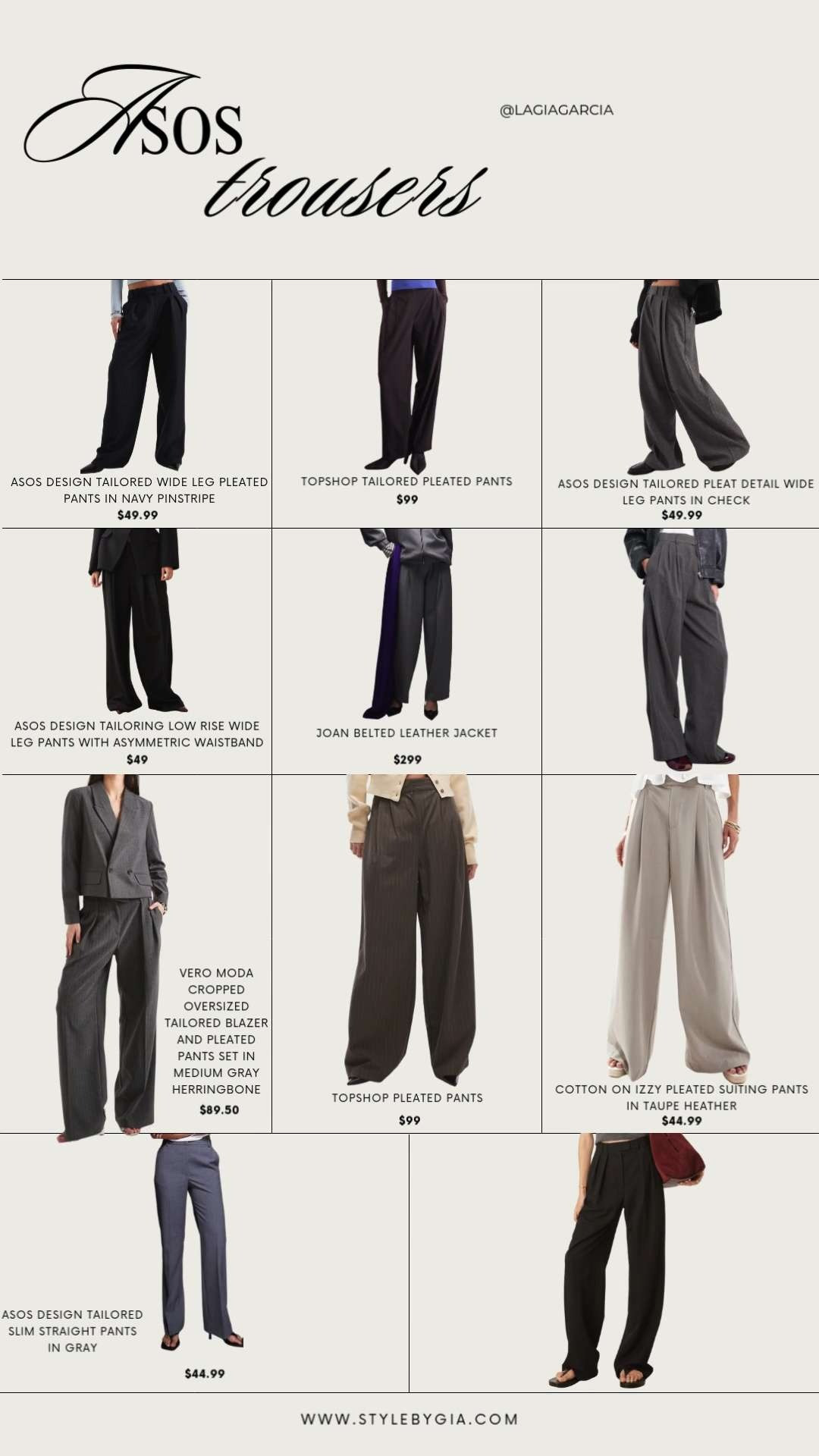 ASOS trousers single, double pleats, and straight cut are my fav for everyday smart dressing and workwear.👔 

 #LTKFindsUnder100 #LTKWorkwear #LTKTravel