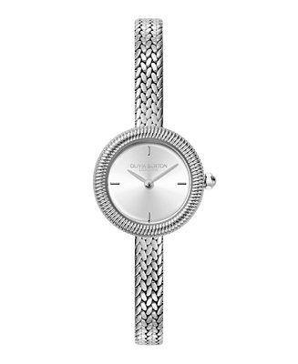Olivia Burton Women's Finery Silver Tone Stainless Steel Mesh Bracelet Watch, 20mm - Macy's | Macy's