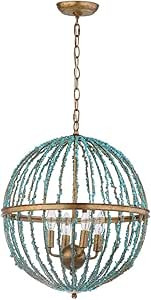 Safavieh CHA4008A Lighting Collection Lalita Cage Blue Chandelier | Amazon (US)