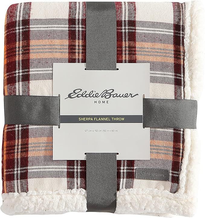 Eddie Bauer - Throw Blanket, Reversible Sherpa Fleece Bedding, Home Decor for All Seasons (Edgewo... | Amazon (US)