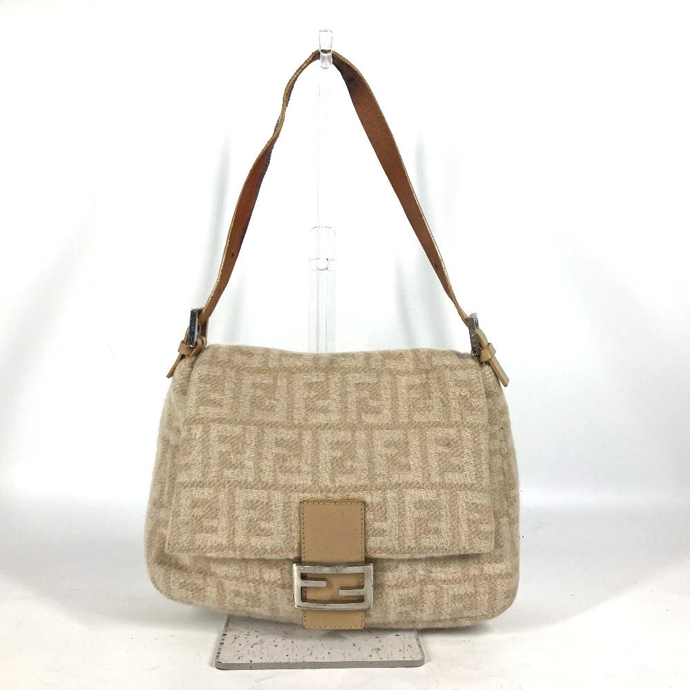 FENDI Mamma Baguette Zucca logo bag shawl Shoulder Bag cotton Beige  | eBay | eBay US