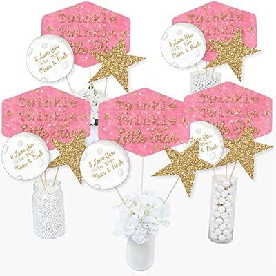Pink Twinkle Twinkle Little Star - Baby Shower or Birthday Party Centerpiece Sticks - Table Toppe... | Amazon (US)