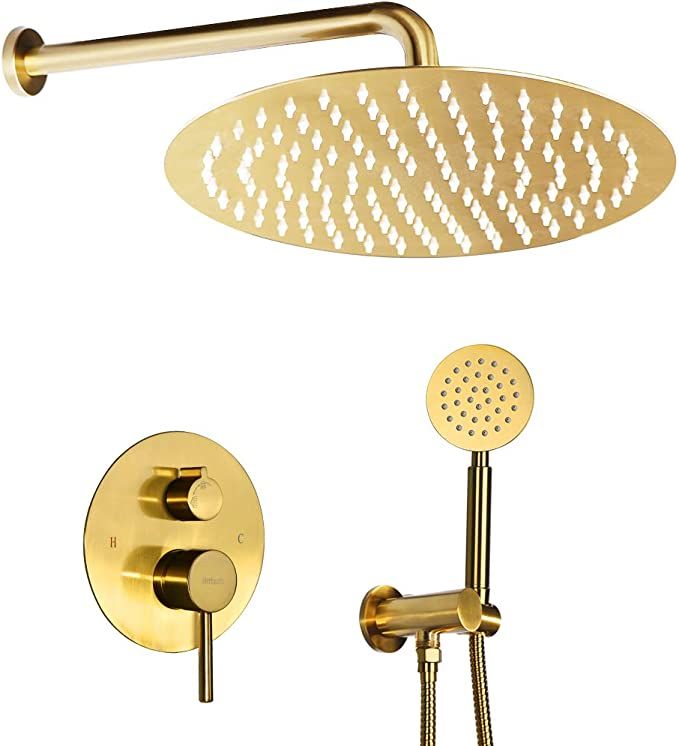 Artbath Shower System Gold Shower Faucet Set with 12 Inch High Pressure Shower Head and Handheld ... | Amazon (US)