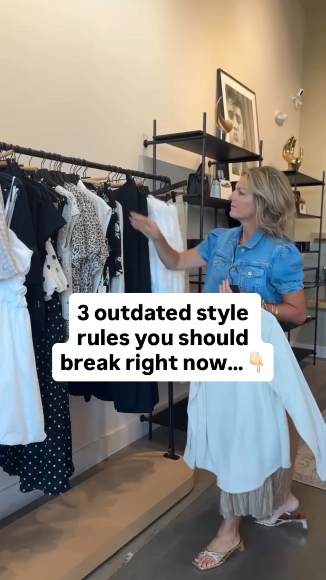 Ready to break free from old-school style rules? 🙌 

Here are 3 you should ditch ASAP: 
1️⃣ Always tuck your top. - Sometimes a half-tuck or leaving it loose creates a more modern look! 
2️⃣ Stick to skinny jeans. - Wide-leg, straight-leg, and flared styles are trending and so flattering! 
3️⃣ Avoid mixing prints. - Stripes and florals? Leopard and plaid? They’re better together! 

Which rule are you breaking first? Need help modernizing your wardrobe? Let’s chat! 💌 
#PersonalStylist #StylingTips #StyleWithPurpose #PersonalStyling #StyleOver40 BreakTheRules