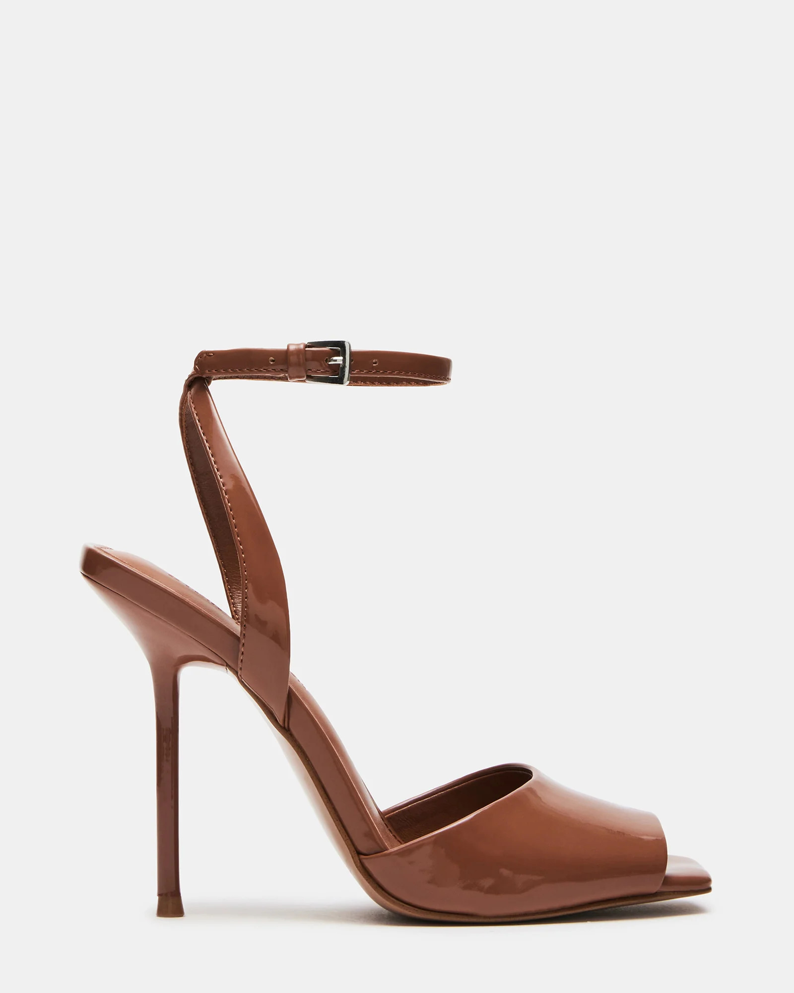 LILAC Camel Patent Square-Toe Strappy Heel | Women's Heels | Steve Madden (US)