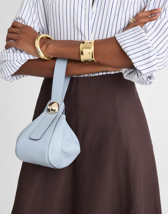 The Sculpted Metal Wristlet Bag | Madewell