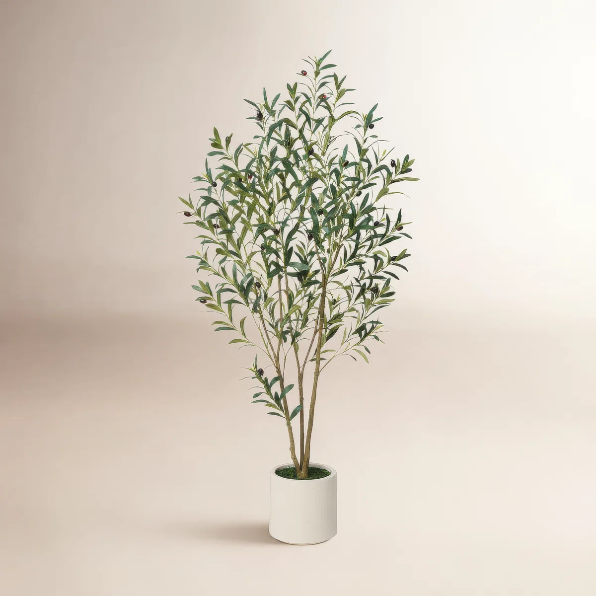 George 60" Artificial Olive Tree in Round Planter, UV Protected Faux Olive Tree for Indoor Home D... | Wayfair North America