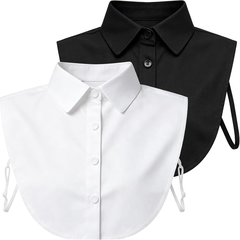 2 Pcs Fake Collar Detachable Dickey Collar Faux False Half Shirt Blouse Collars Tops for Women Gi... | Amazon (US)