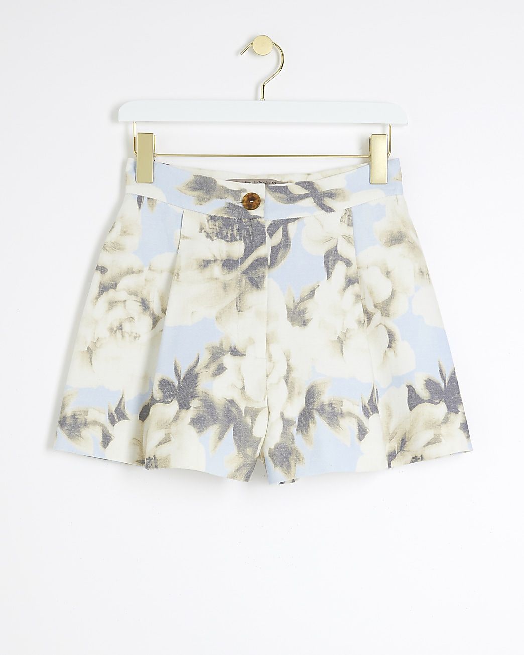 Blue high waisted floral shorts | River Island (UK & IE)