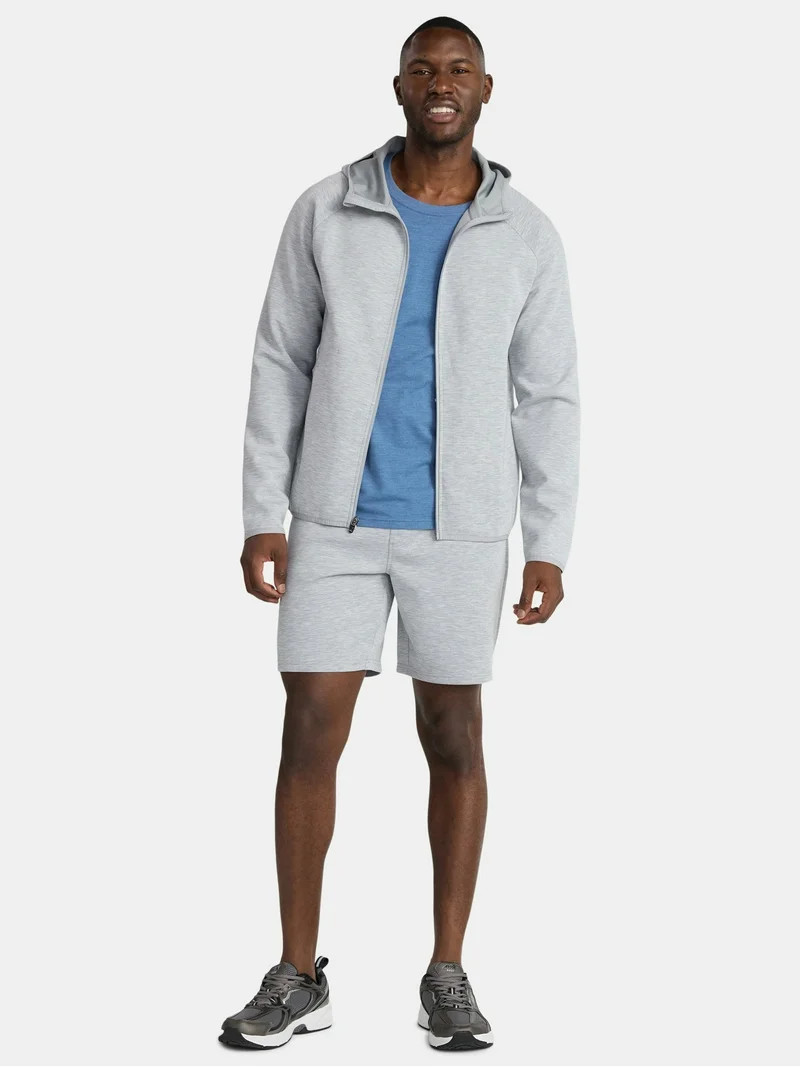 Athletic Works Men's and Big & Tall Fusion Double Knit Full Zip Hooded Sweatshirt Jacket, Sizes S... | Walmart (US)