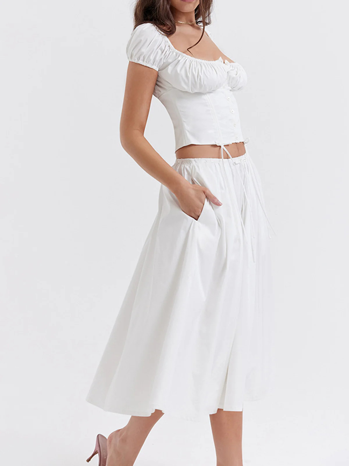 Cowgirl Aesthetics Zippered Maxi Skirt | Commense