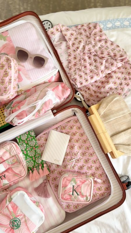 Travel organizers, packing cubes in block print, stripes, or Martinique print, travel jewelry case, resort clutch and bags, block print pajamas, hard case luggage, passport case, waterproof cosmetic case

#LTKtravel #LTKVideo #LTKitbag