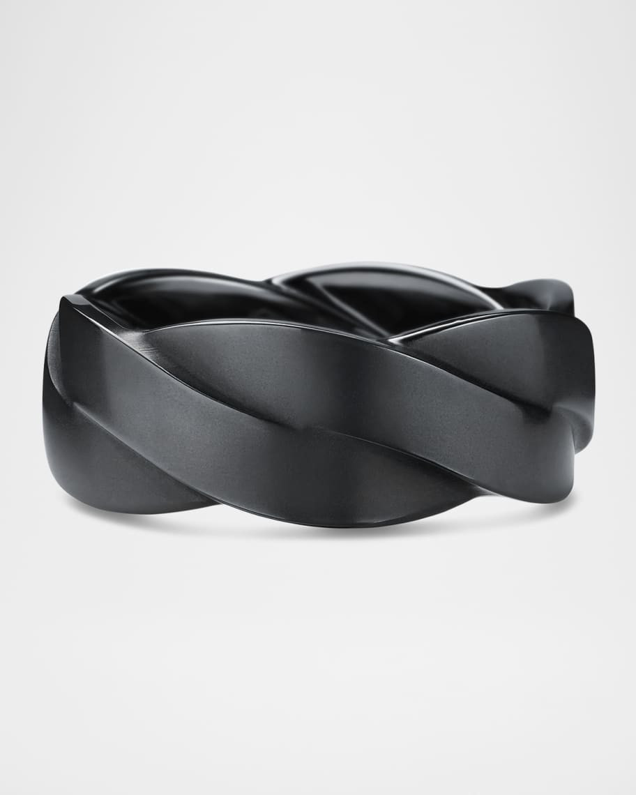 David Yurman Men's DY Helios Band Ring in Black Titanium, 9mm | Neiman Marcus