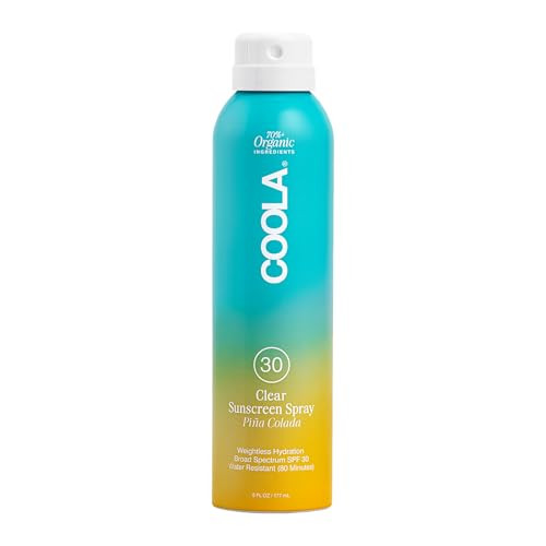 COOLA Organic Sunscreen SPF 30 Sunblock Spray, Dermatologist Tested Skin Care for Daily Protection, Vegan and Gluten Free, Piña Colada, 6 Fl Oz | Amazon (US)