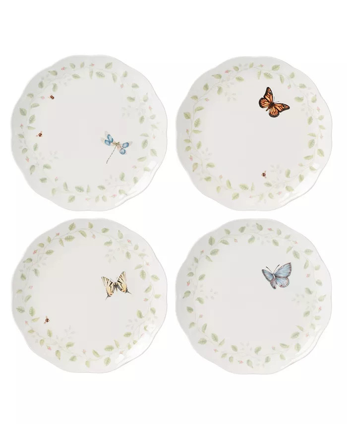 Lenox Butterfly Meadow Floral 4 Piece Dinner Plate Set, Service for 4 - Macy's | Macy's