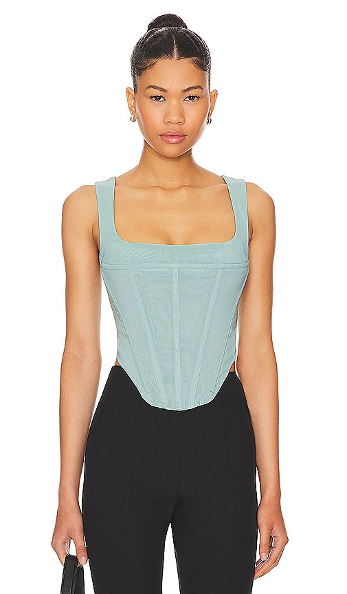 Miaou Campbell Corset in Blue. - size XS | Revolve Clothing (Global)