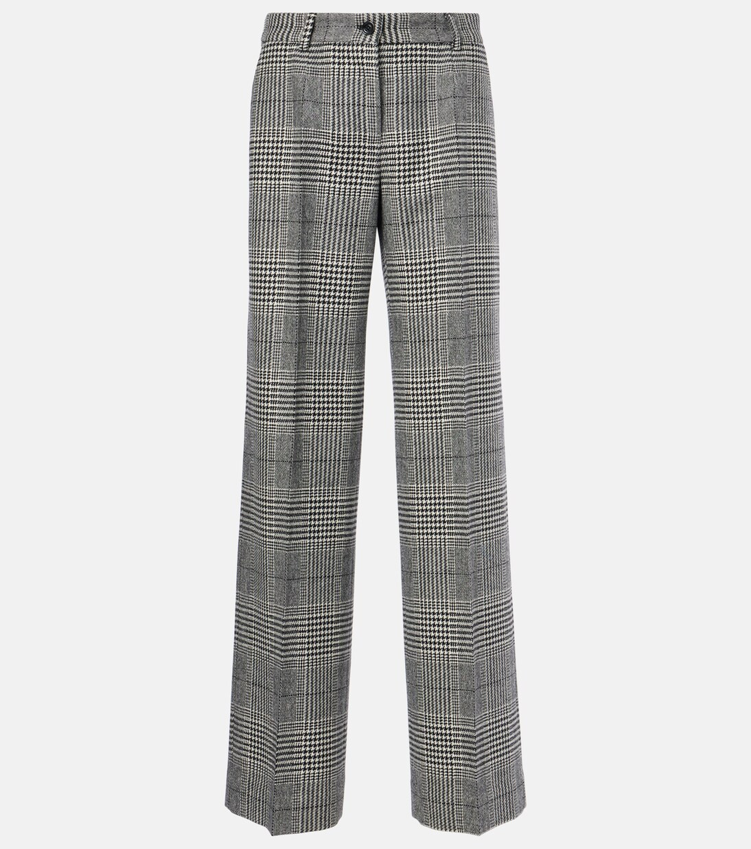 Prince of Wales check wool and cashmere flared pants | Mytheresa (US/CA)