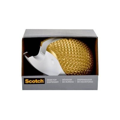 Scotch Designer Hedgehog Desktop Tape Dispenser - White/Gold | Target