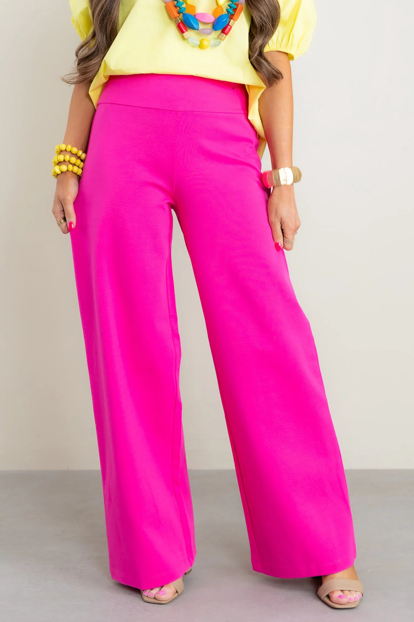 Sasha Hot Pink Wide Leg Pant *Final Sale* | The Willow Tree