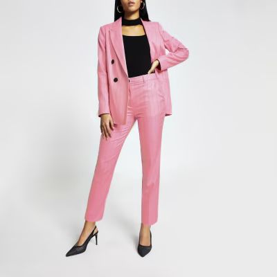 Pink pinstripe cigarette trousers | River Island (UK & IE)