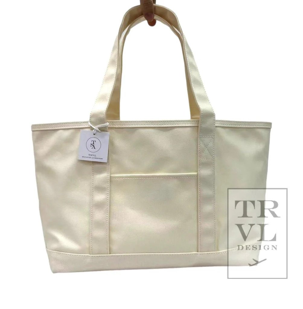 MEDIUM TOTE - COATED CANVAS NATURAL *NEW! | TRVL DESIGN