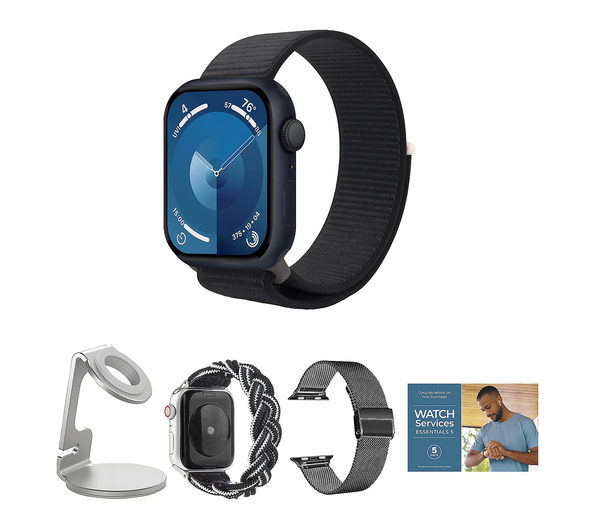Apple Watch Series 9 GPS 41mm Sport Loop EOL Pr omo Bundle | QVC