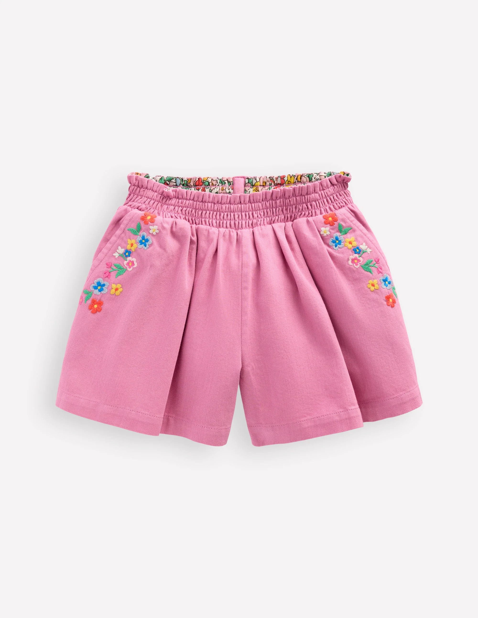 Pull-On Shorts-Pink Embroidered | Boden (US)