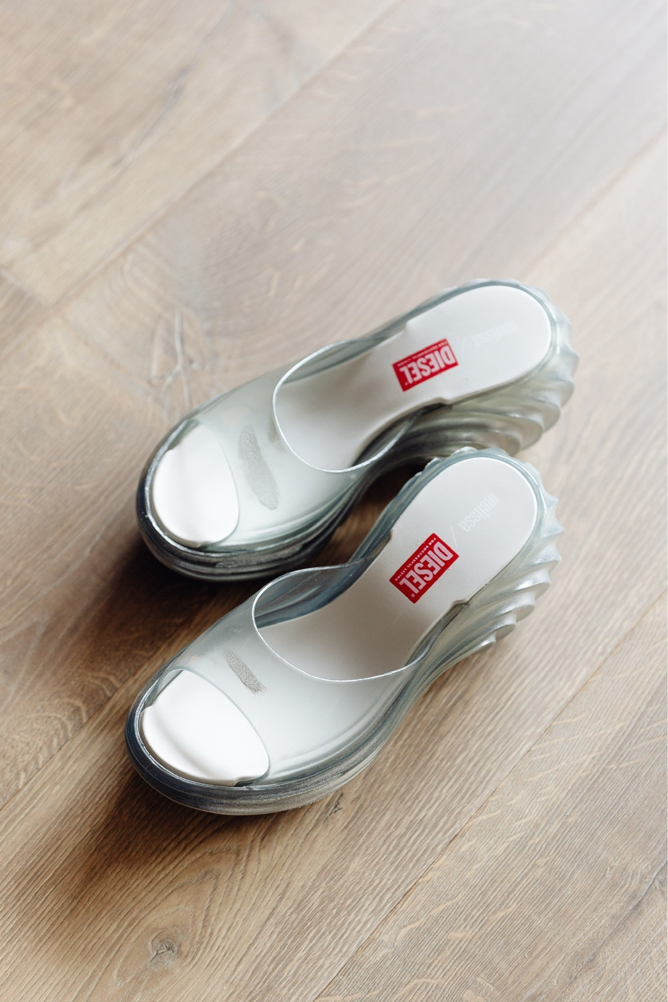 White/clear platform sandal find for an elevated shoe to spice up a look! Comes in an additional color!

#LTKootd