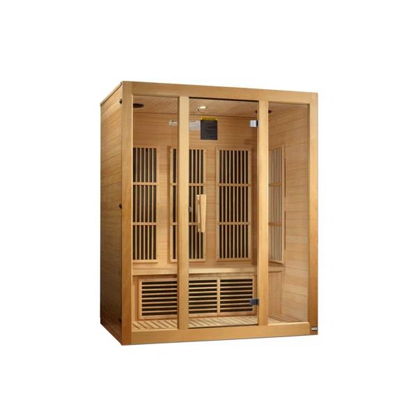 Dynamic Infrared Bellevue 3 - Person Indoor Bluetooth Compatible FAR Infrared Sauna in Hemlock | Wayfair North America
