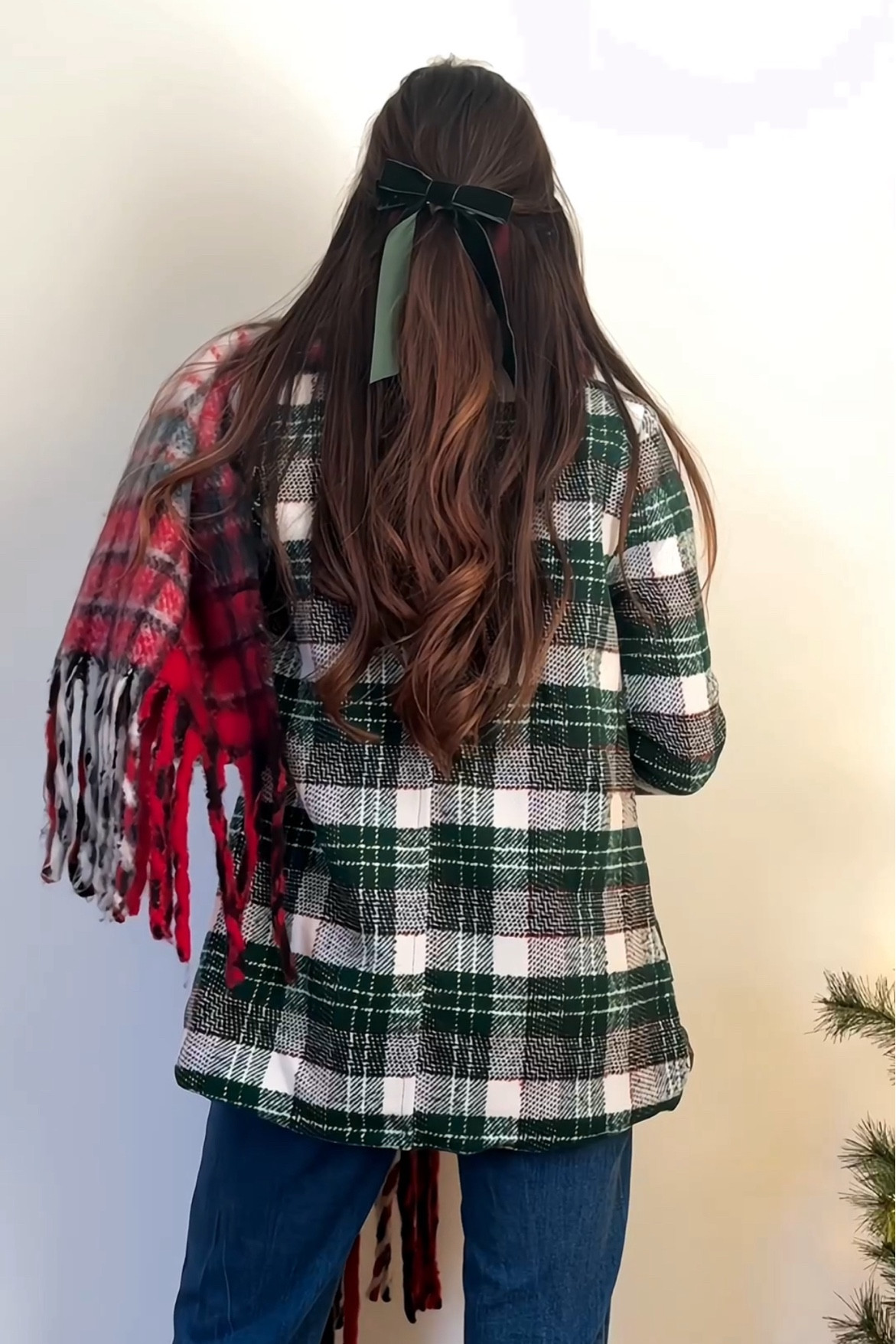 Green plaid coat, Christmas plaid, plaid scarf, free people, velvet hair bow 

#LTKSeasonal #LTKfindsunder100 #LTKHoliday