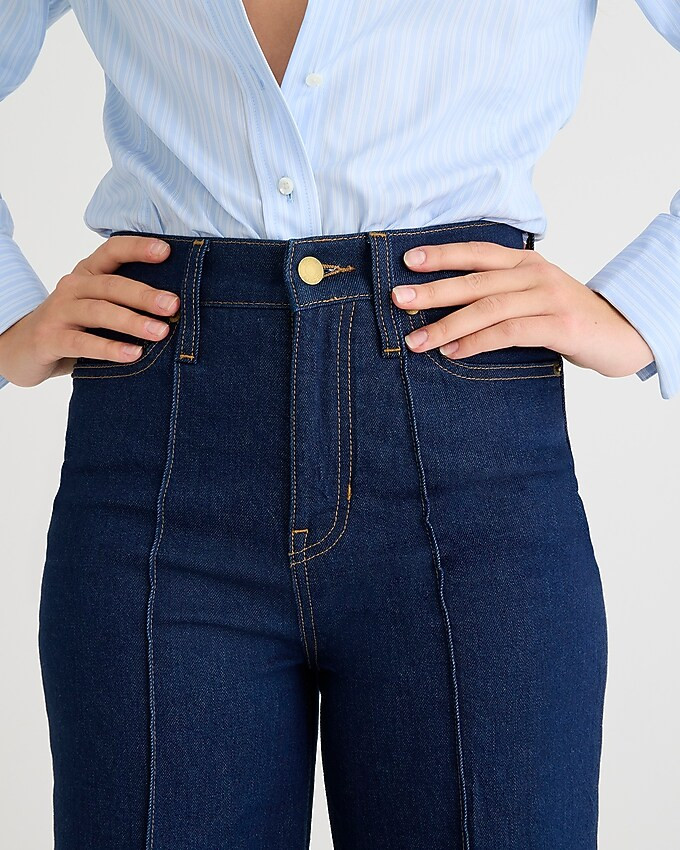 Pintuck denim trouser in Rinse wash | J. Crew US