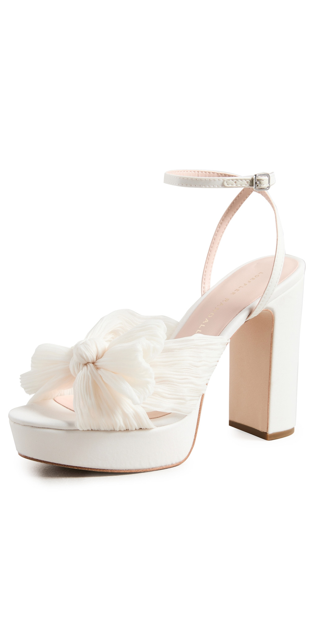 Loeffler Randall Natalia Platform Pleated Bow Sandals Pearl 11.5 | Shopbop