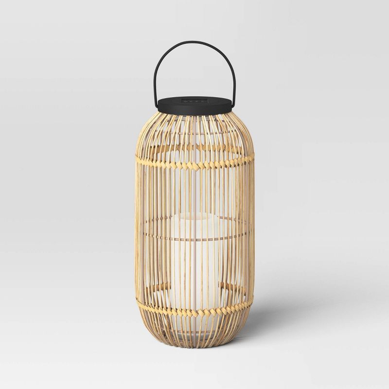 Tall Wicker Outdoor Lantern Neutral - Threshold™ | Target