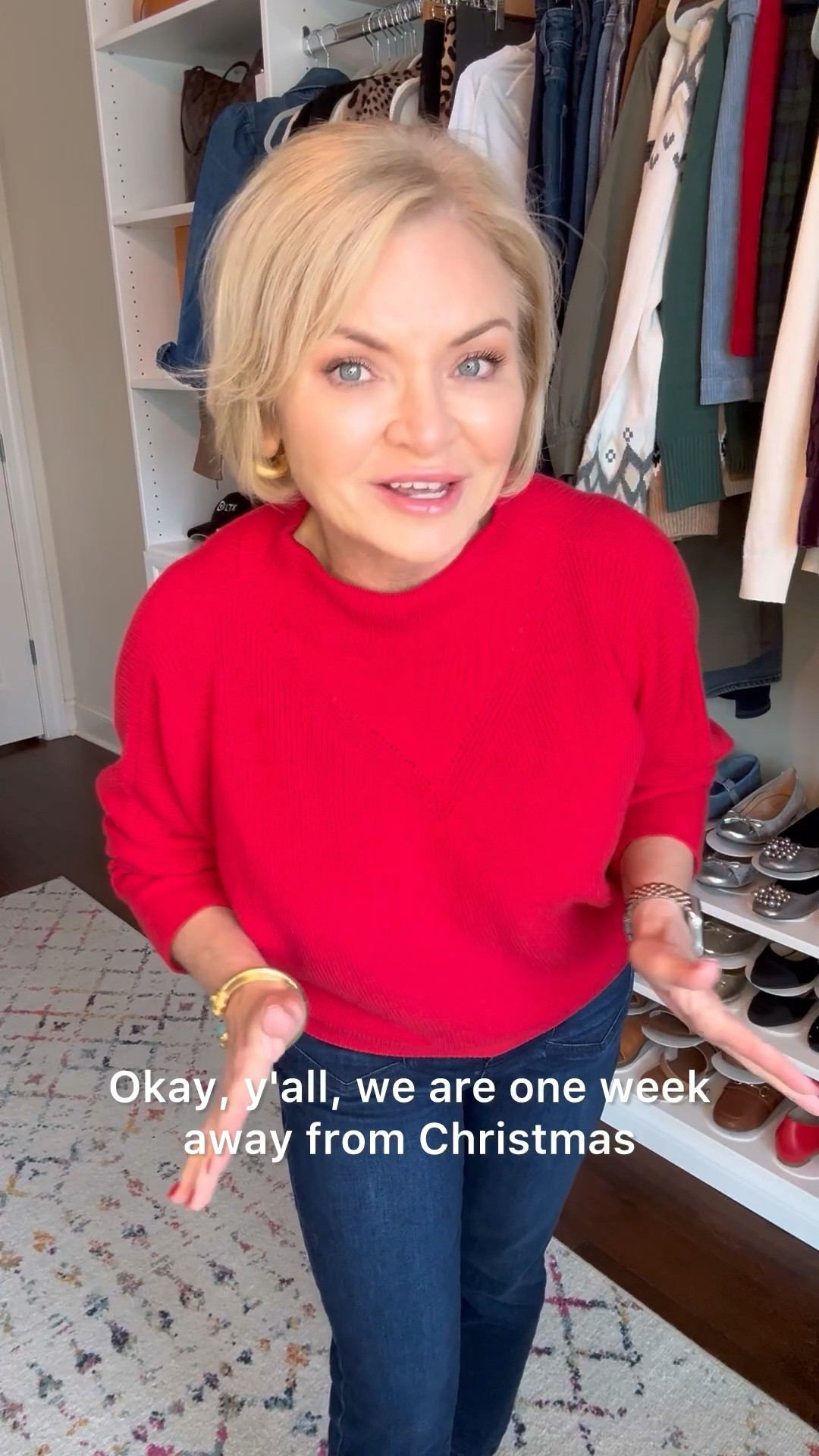 It's crunch time! And here is a cute outfit to wear while running your errands. The jeans are so comfortable and I love the shade of red in the sweater. I'm wearing a Small sweater and 27 petite jeans. 

Christmas outfit
Holiday outfits
Jeans
Mary Jane flats
Leopard print
Petite fashion
Winter outfit

#winteroutfit
#christmasoutfit
#holidayoutfits
#stylewithserena
#petitefashion
#leopardprint

#LTKWatchNow #LTKHoliday #LTKStyleTip