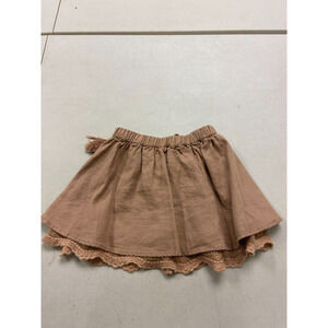 Rylee + Cru Girls 4-5T Pleated Lace Mini Skirt Brown Truffle Elastic Waist NWT | Poshmark