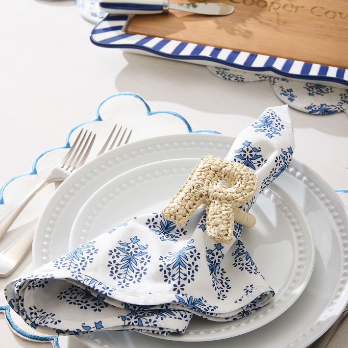 Block Print Scalloped Napkins, Set of 4 | Mark and Graham