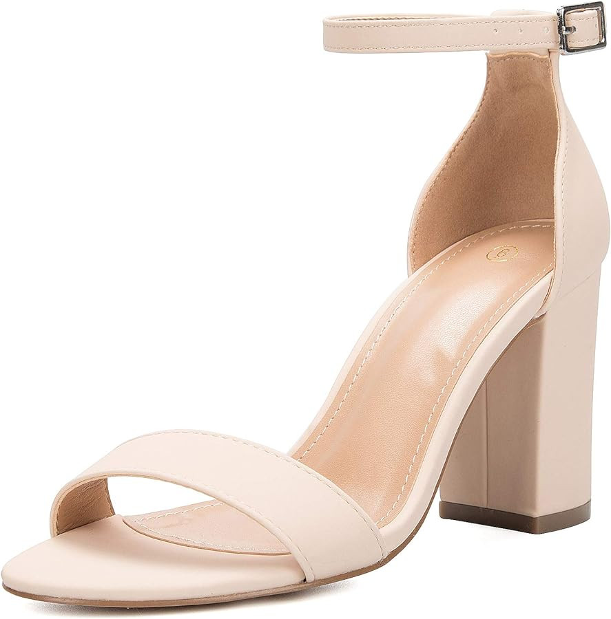 COASIS Women's Chunky Block Heels Open Toe Ankle Strap 3.5 Inch Heeled Sandals | Amazon (US)