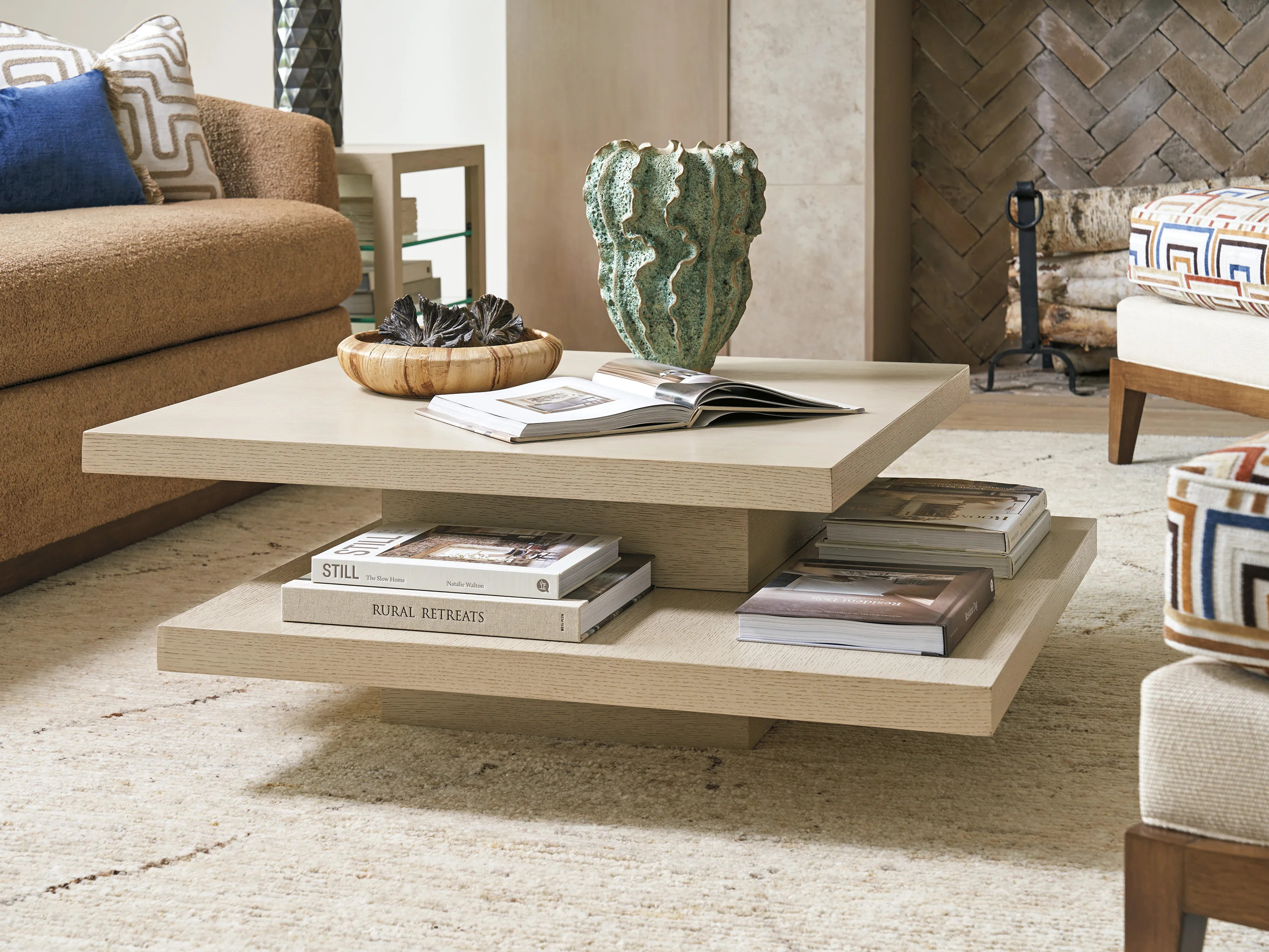 Sunset Key Pedestal Coffee Table with Storage | Wayfair North America