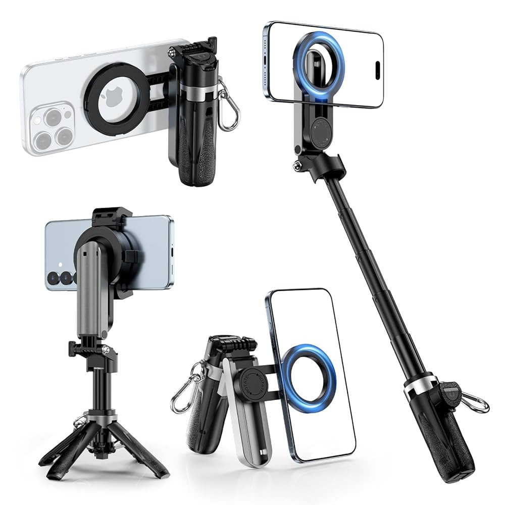 CloudValley Magnetic Mini Selfie Stick Tripod, 4-in-1 Pocket Size Phone Tripod with 360° Rotatio... | Amazon (US)