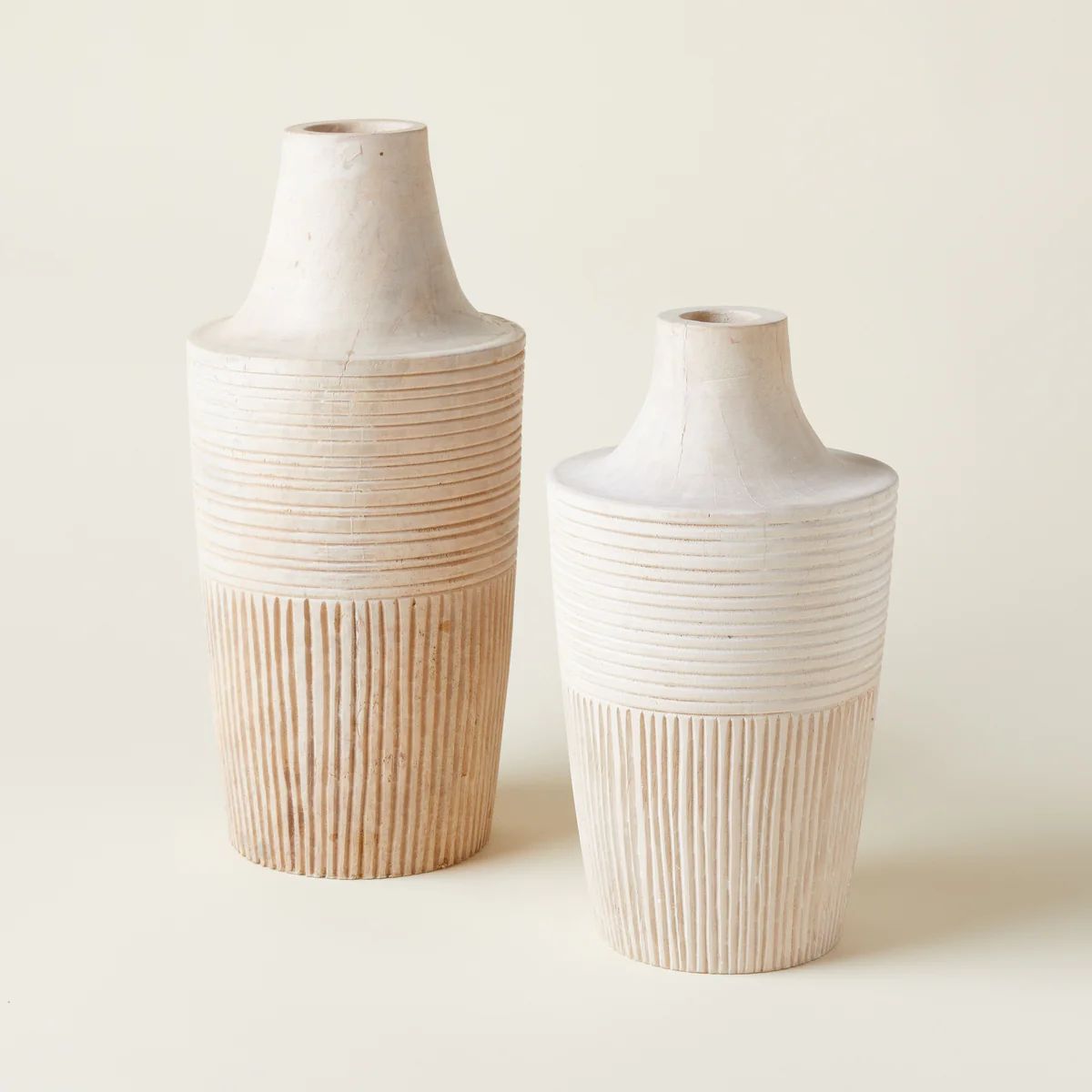 Carved Mango Wood Vase | Kate Marker Home
