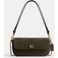Coach Suede Brook Flap Chain Bag - Green | Very (UK)