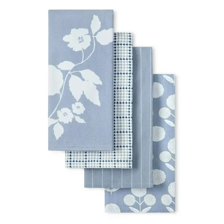 Beautiful 4-Piece Kitchen Towel Set, Cornflower Blue by Drew Barrymore | Walmart (US)