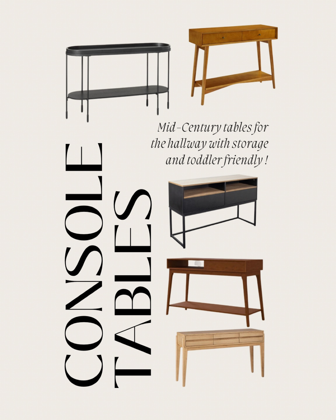 Looking for a console table with a little bit of storage and toddler friendly? Here you go! I’ve also included my favorite wall brackets to make these things tip proof! 

#LTKfamily #LTKFind #LTKhome